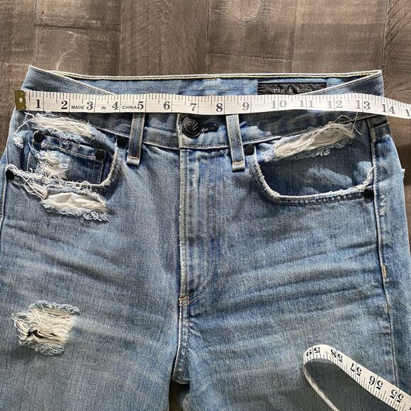 Rag & Bone Women’s Wide Leg Crop Distressed Jeans In Shaker Wash‎ Size 25 - Picture 12 of 15